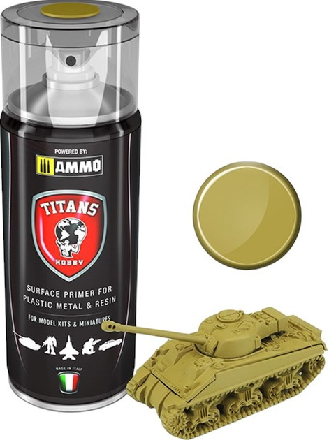 Farba w sprayu Ammo Titans Hobby Matt Primer Desert Yellow 400 ml (7426842919240) - obraz 1
