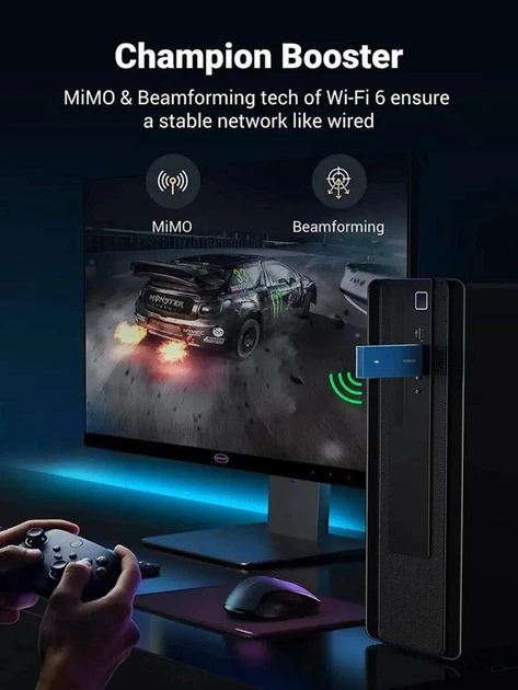 WI-FI-адаптер UGREEN CM499 AX1800 Dual-Band Wireless Adapter (Wi-Fi 6)(UGR-90340) - изображение 4