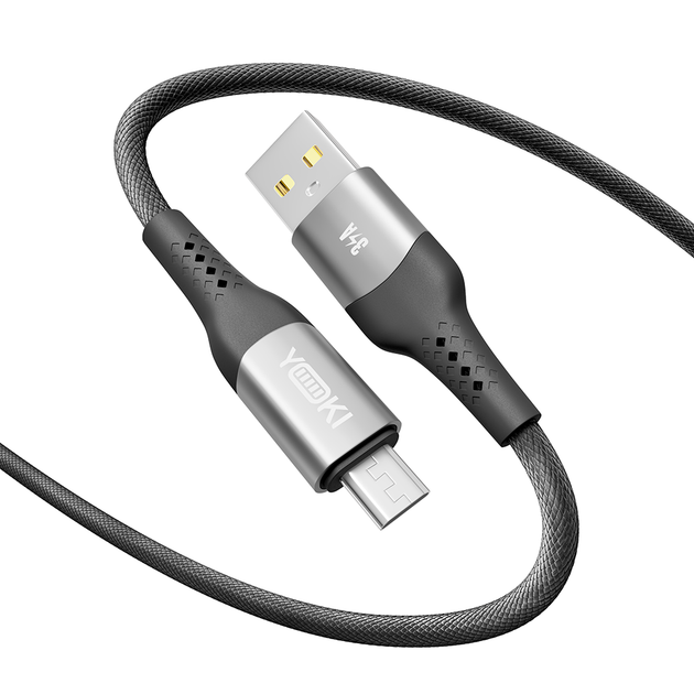 Кабель для зарядки и обмена данными USB YOKI YK-SO15 SOLID Series USB/МicroUSB 60W (3A/20V), 1.2 метра, Черный - Фото 4 Кабель для зарядки и обмена данными USB YOKI YK-SO15 SOLID Series USB/МicroUSB 60W (3A/20V), 1.2 метра, Черный - изображение 4