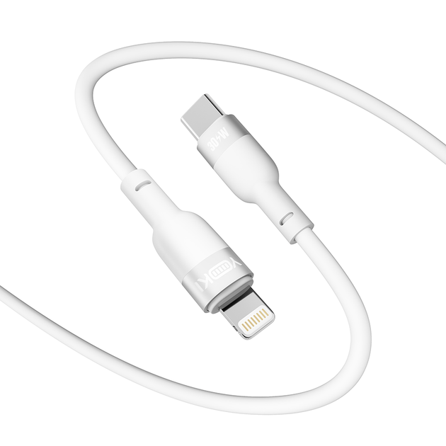 Кабель для зарядки и обмена данными USB YOKI YK-SI50 SILICONE Series Type-C to Lightning 30W (3A/10V), 1.2 метра, Белый - Фото 4 Кабель для зарядки и обмена данными USB YOKI YK-SI50 SILICONE Series Type-C to Lightning 30W (3A/10V), 1.2 метра, Белый - изображение 4