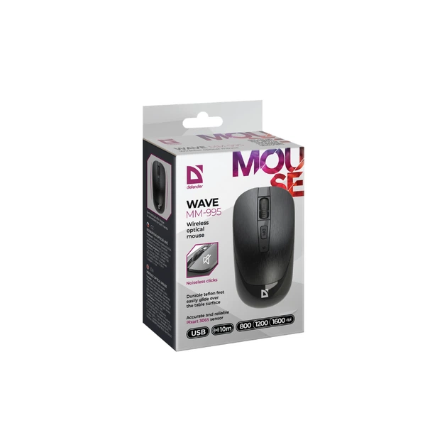 Мышка Defender Wave MM-995 Silent Wireless Black (52995) - изображение 3