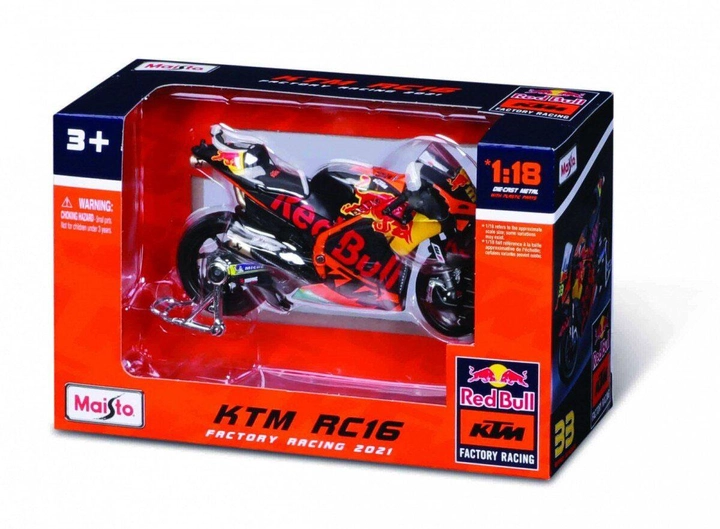 Металева модель Maisto Мотоцикл Red Bull KTM Factory Racing 2021 (0090159363712) - зображення 2