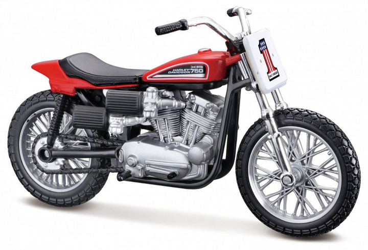 Model metalowy Maisto HD 1972 XR750 Racing bike 1:18 Czarno-czerwony (5907543777176) - obraz 2