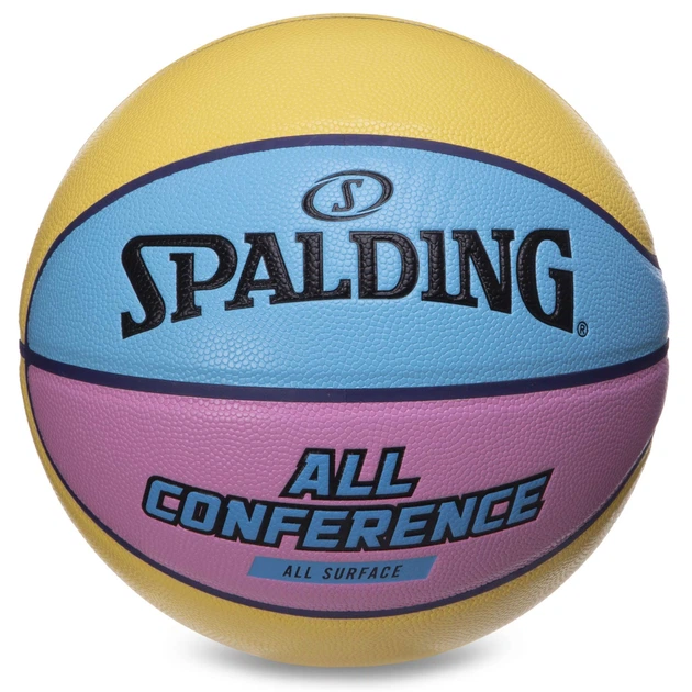 Мяч баскетбольный PU №7 S-G ALL CONFERENCE 76896Y Желтый-голубой - Фото 1 Мяч баскетбольный PU №7 S-G ALL CONFERENCE 76896Y Желтый-голубой - изображение 1