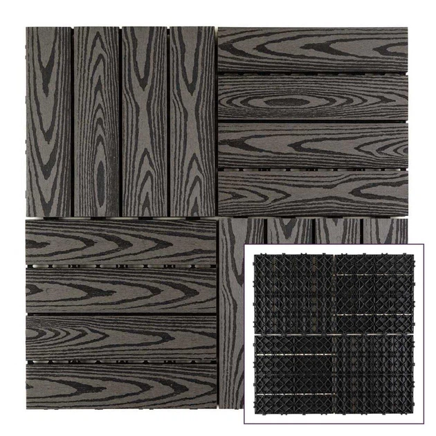 Композитная плитка WPC антрацит 30*30CM*2СM (D) SW-00001708 - изображение 6