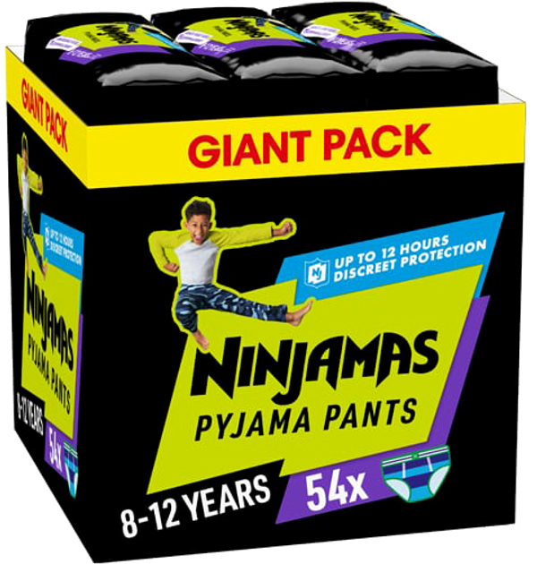 Pieluchy - majtki Pampers Ninjamas Pyjama Boy 8-12 lat (27-43 kg) 54 szt (8006540630563) - obraz 1