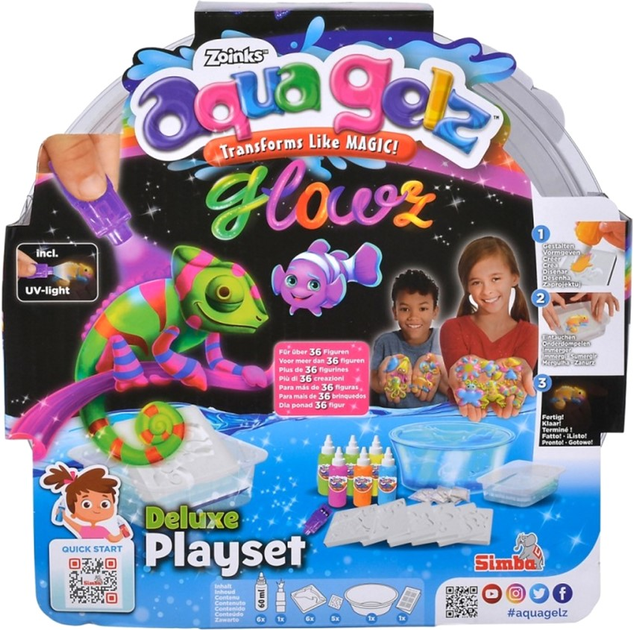 Zestaw dla dziecięcej kreatywności Simba Aqua Gelz Deluxe świecący w ciemnościach (4006592085100) - obraz 1