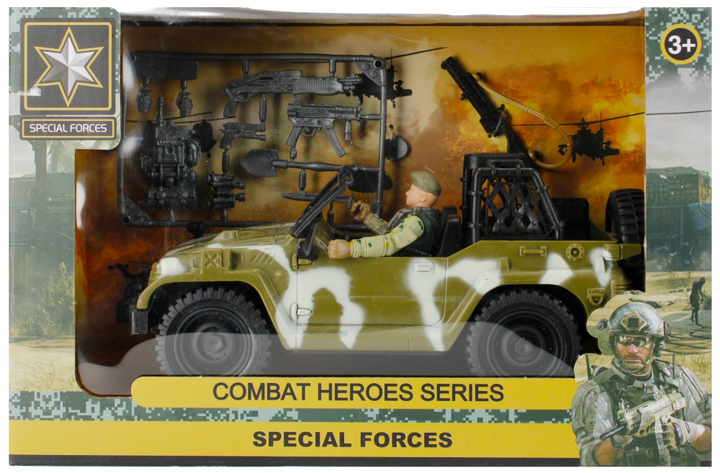 Jeep wojskowy Mega Creative Combat Heroes Spesial Forces z akcesoriami (5908275184119) - obraz 1