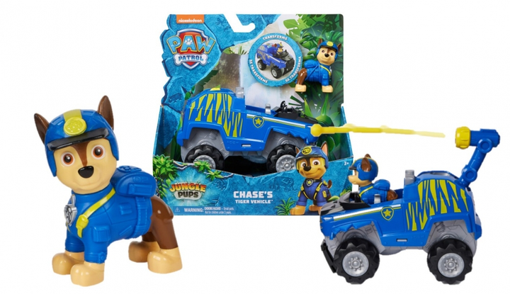 Samochód Spin Master Paw Patrol Jungle Pups Deluxe Vehicle Chase z figurkami (0778988490594) - obraz 1