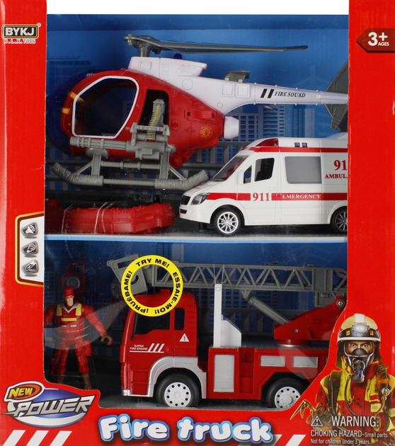 Набір транспортних засобів Mega Creative New Power Fire Truck з фігурками (5904335897159) - зображення 1