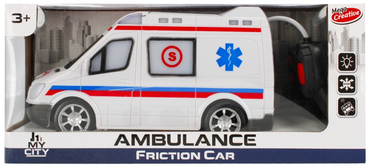 Karetka pogotowia z akcesoriami Mega Creative Ambulance Friction Car ze światłem i dźwiękiem (5908275120940) - obraz 1