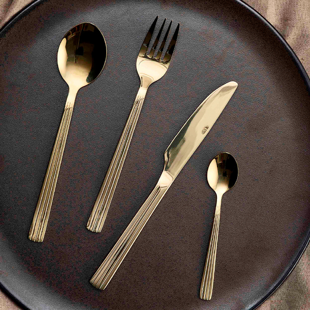 Zestaw sztućców Aida Raw Cutlery Champagne Gold (14630) 24 szt (5709554146305) - obraz 2