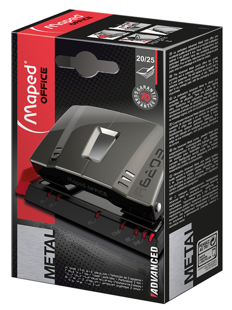 Дырокол металлический ADVANCED METAL, 20/25л., темно-серый - изображение 3