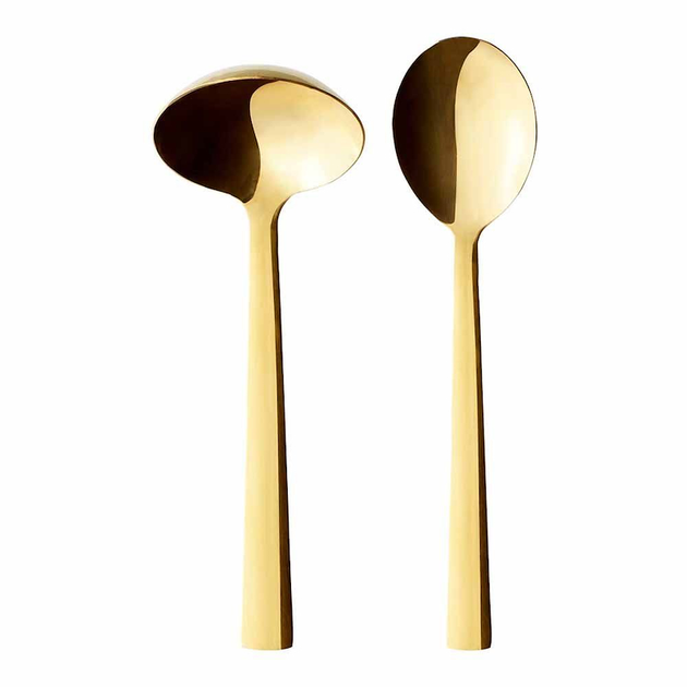 Набір столових приборів Aida Raw Set Gravy/Potato spoon Gold (15513) 2 шт (5709554155130) - зображення 1