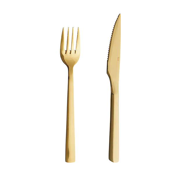 Набір столових приборів Aida Raw Steakset Dishwasher Safe Gold (15515) 8 шт (5709554155154) - зображення 2