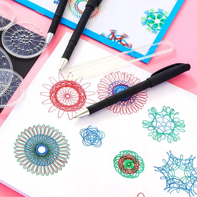 Набір Gadget Master Spirograph Deluxe для крислювання спирографом 22 шаблони 3 ручки - изображение 7