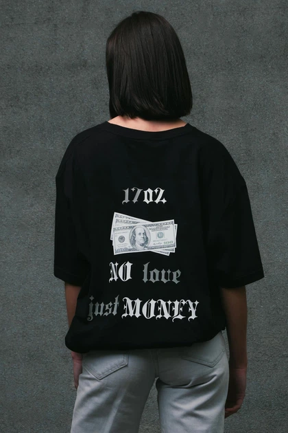 Жіноча Оверсайз Футболка З Принтом Without Dollar 2XL/3XL Black - Фото 2 Жіноча Оверсайз Футболка З Принтом Without Dollar 2XL/3XL Black - изображение 2