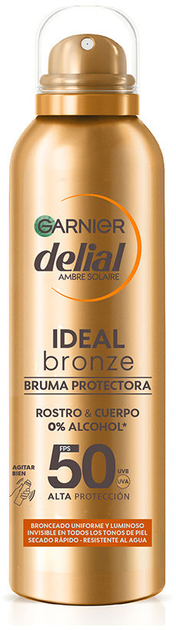 Сонцезахисний спрей Garnier Delial Ideal Bronze Bruma Protector SPF 50 150 мл (3600542572699) - зображення 1