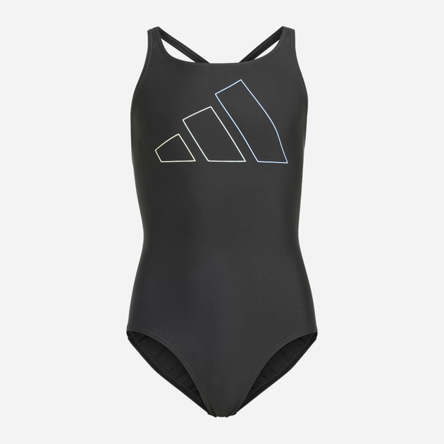 Дитячий суцільний купальник для дівчинки Adidas Big Bars Suit G IL7276 116 Чорний (4067887687317) - зображення 1