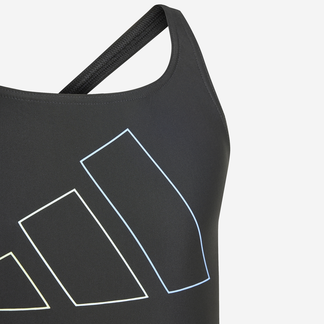 Підлітковий суцільний купальник для дівчинки adidas Big Bars Suit G IL7276 164 Чорний (4067887687379) - зображення 4