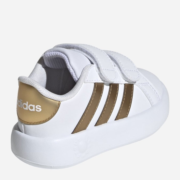Sneakersy dziecięce dla dziewczynki adidas Grand Court 2.0 Cf I IG6586 26 Białe z złocistym (4067886394995) - obraz 4