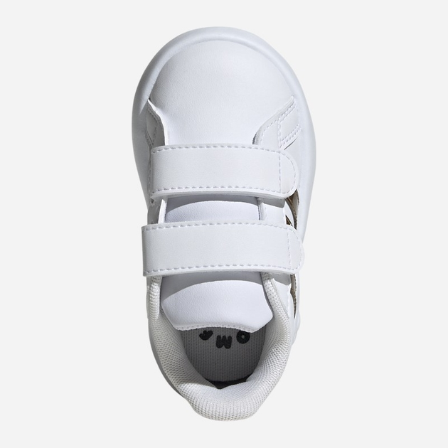 Sneakersy dziecięce dla dziewczynki adidas Grand Court 2.0 Cf I IG6586 26 Białe z złocistym (4067886394995) - obraz 5