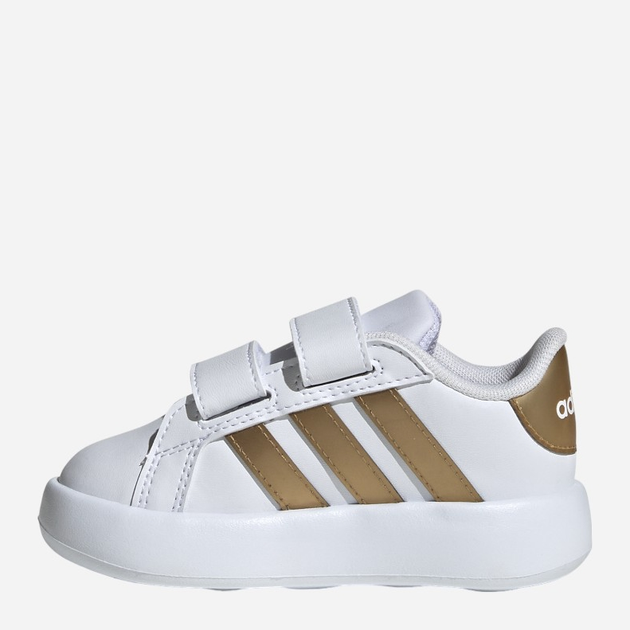 Sneakersy dziecięce dla dziewczynki adidas Grand Court 2.0 Cf I IG6586 27 Białe z złocistym (4067886398665) - obraz 3