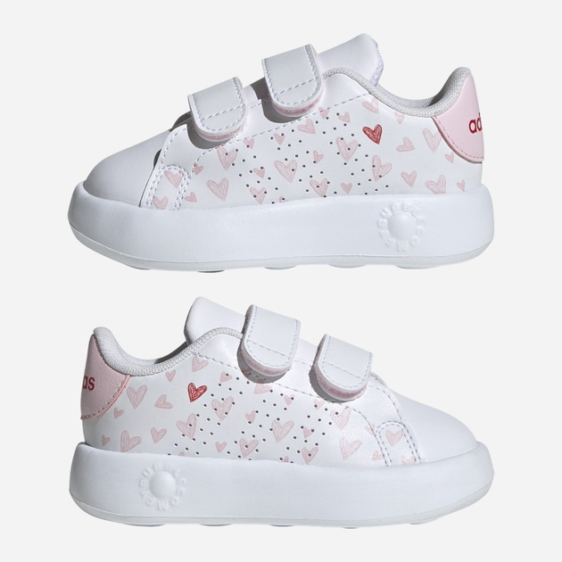 Дитячі кеди для дівчинки adidas Advantage Cf I ID5289 22 Білі з рожевим (4066759468160) - зображення 7