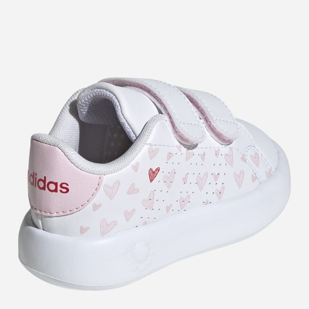Дитячі кеди для дівчинки adidas Advantage Cf I ID5289 23 Білі з рожевим (4066759468191) - зображення 4