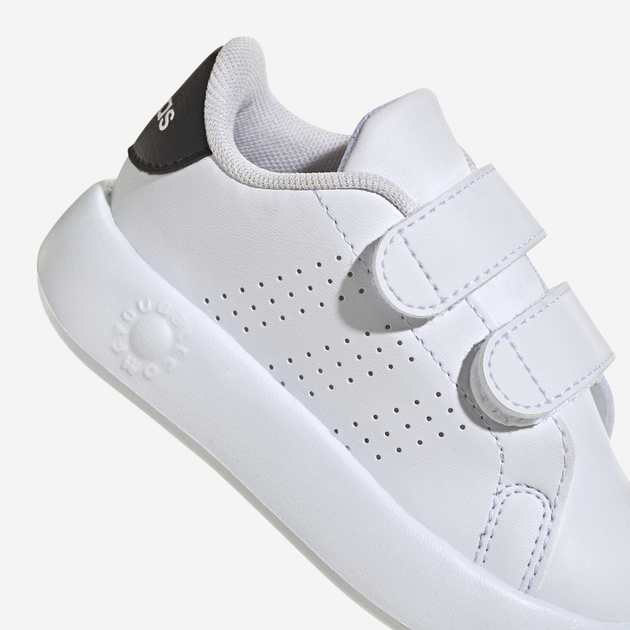 Sneakersy dziecięce dla dziewczynki na rzepy adidas Advantage Cf I ID5284 26.5 Białe z czarnym (4066765025449) - obraz 9