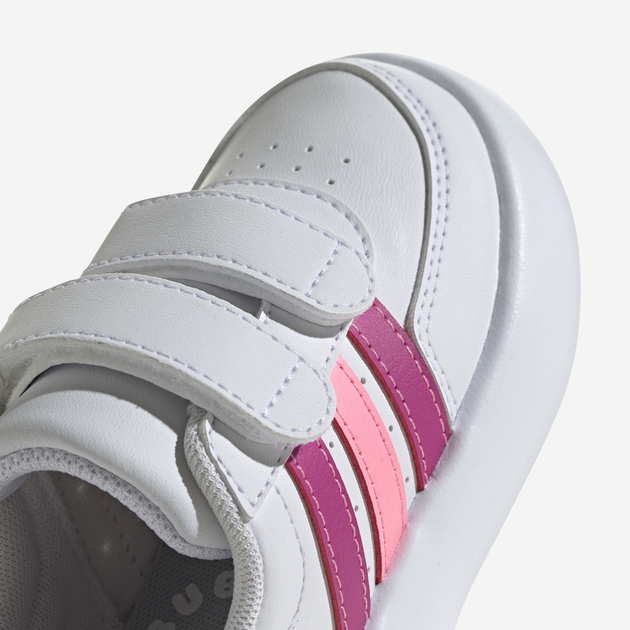 Sneakersy dziecięce dla dziewczynki na rzepy adidas Breaknet 2.0 Cf I ID5279 26 Białe (4066765061683) - obraz 7