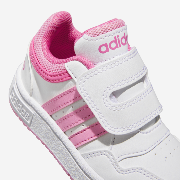Sneakersy dziecięce dla dziewczynki na rzepy adidas Hoops 3.0 Cf I IG3719 27 Białe (4066765415998) - obraz 7