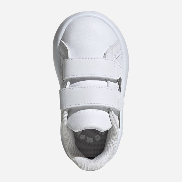 Sneakersy dziecięce dla dziewczynki na rzepy adidas Grand Court 2.0 Cf ID5274 25.5 Białe ze srebrzystym (4066765034977) - obraz 6