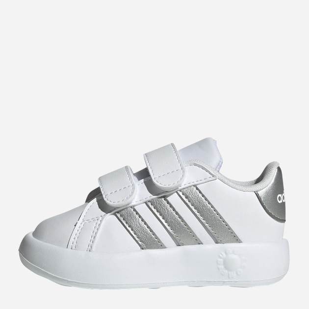 Дитячі кеди для дівчинки adidas Grand Court 2.0 Cf ID5274 26 Білі зі сріблястим (4066765034960) - зображення 4