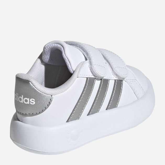 Дитячі кеди для дівчинки adidas Grand Court 2.0 Cf ID5274 26 Білі зі сріблястим (4066765034960) - зображення 5