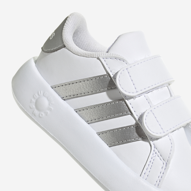 Дитячі кеди для дівчинки adidas Grand Court 2.0 Cf ID5274 26 Білі зі сріблястим (4066765034960) - зображення 8