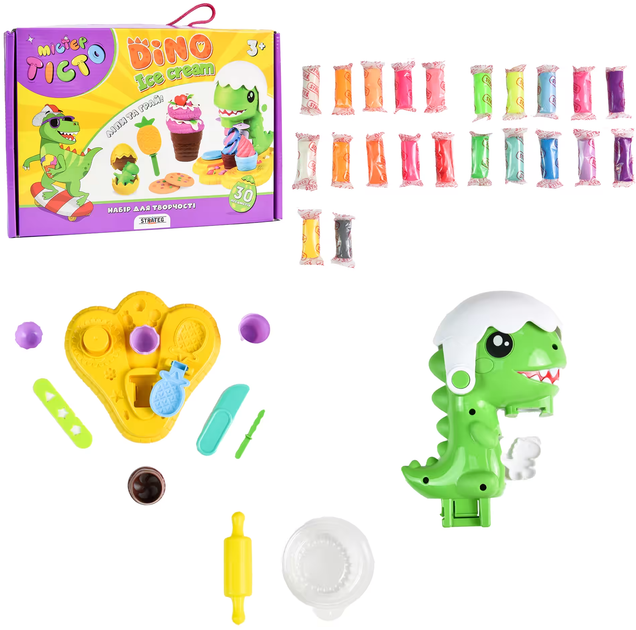 Набор для творчества Strateg Мистер тесто Dino Ice Cream на украинском языке (41024)(4823113864484) - Фото 2 Набор для творчества Strateg Мистер тесто Dino Ice Cream на украинском языке (41024)(4823113864484) - изображение 2