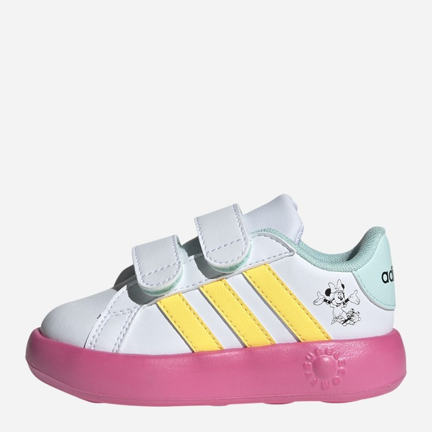 Sneakersy dziecięce dla dziewczynki adidas Grand Court Minnie CF I ID8018 23 Biały/Różowy (4066759472075) - obraz 4