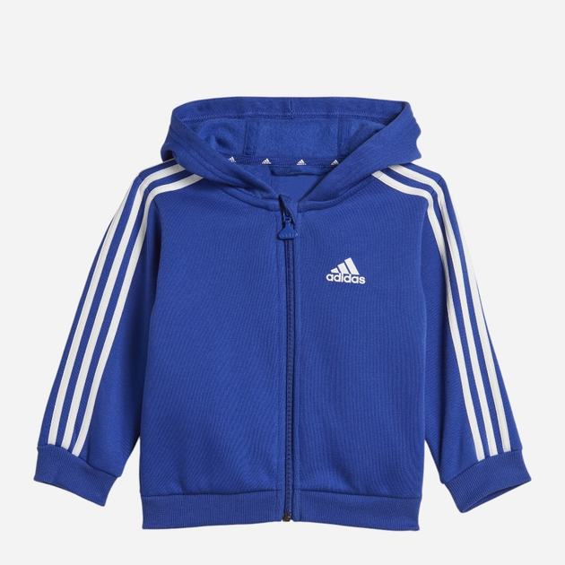 Komplet sportowy (bluza rozpinana + spodnie) chłopięcy Adidas I 3S Fz Fl Jog IB4763 80 Niebieski/Szary (4066762265411) - obraz 2