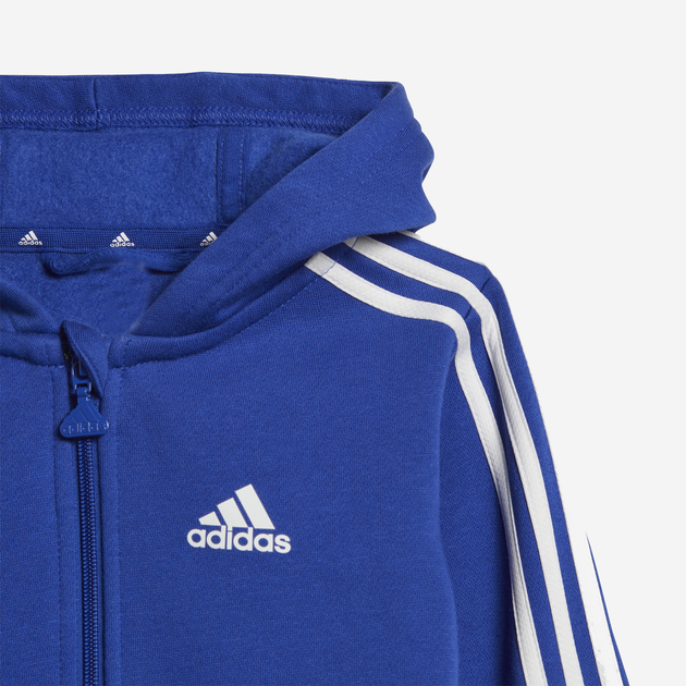 Komplet sportowy chłopięcy (bluza + spodnie) adidas I 3S Fz Fl Jog IB4763 104 Niebieski/Szary (4066762265428) - obraz 5