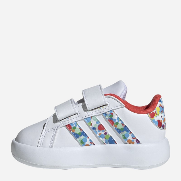 Sneakersy dziecięce dla dziewczynki na rzepy adidas Grand Court 2.0 Cf IG6498 26 Białe z wielokolorowym (4066766671195) - obraz 3