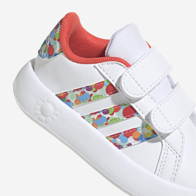 Sneakersy dziecięce dla dziewczynki na rzepy adidas Grand Court 2.0 Cf IG6498 27 Białe z wielokolorowym (4066766671171) - obraz 8