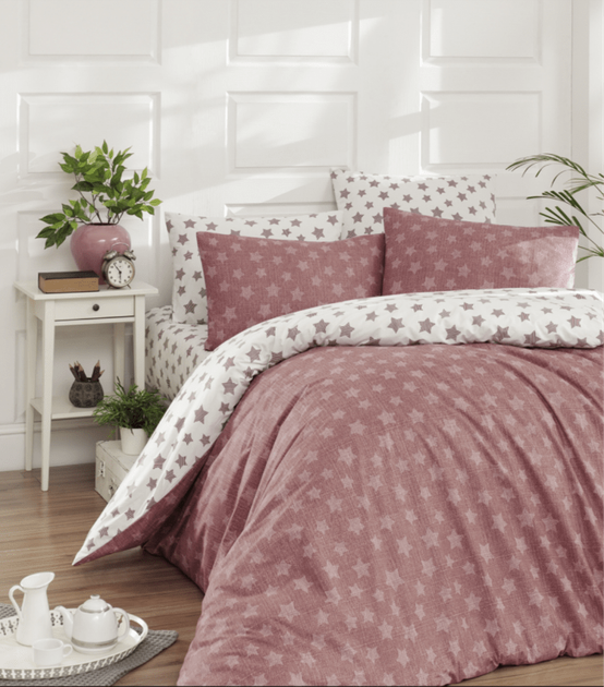 Комплект постільної білизни Ranforce - First Choice - R-261 LIGHT ROSE - Євро - Рожевий з молочним - Фото 1 Комплект постільної білизни Ranforce - First Choice - R-261 LIGHT ROSE - Євро - Рожевий з молочним - зображення 1