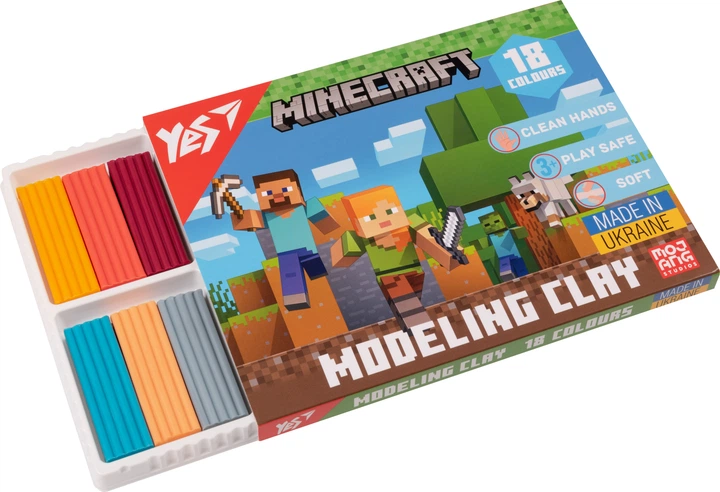 Пластилин YES Minecraft 18 цветов 360 г (540678) (4823095406788