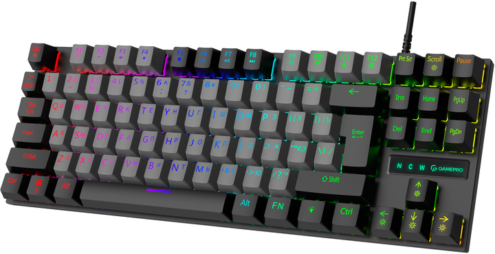 カセットゲーム Клавіатура механічна дротова GamePro MK100B Blue Switch TKL