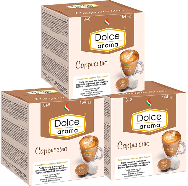 Акція на Капсула Dolce Aroma Cappuccino для системи Dolce Gusto 13.5 г х 24 шт + 7 г х 24 шт від Rozetka