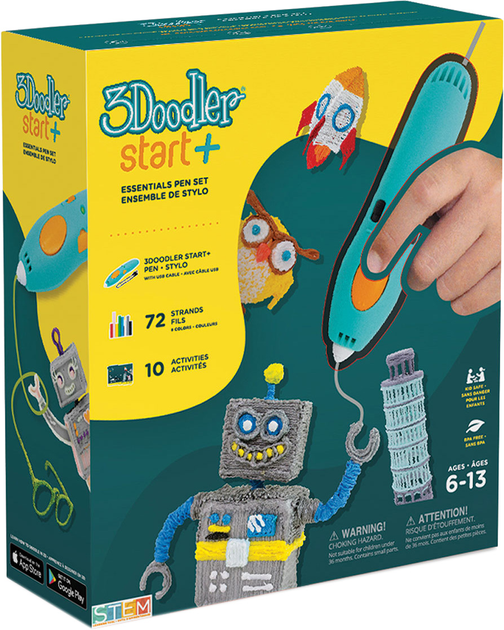 3D-ручка 3Doodler Start Plus для дитячої творчості базовий набір Креатив 72 стрижні (SPLUS) - зображення 1
