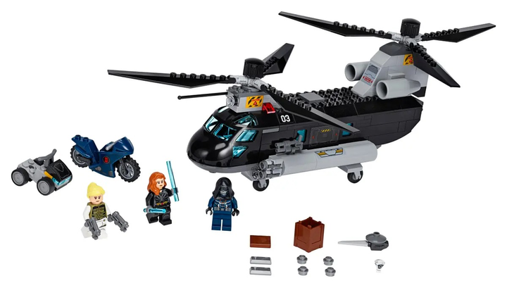 Zestaw klocków Lego Marvel Avengers Czarna Wdowa i pościg helikopterem 271 elementów (76162) - obraz 2