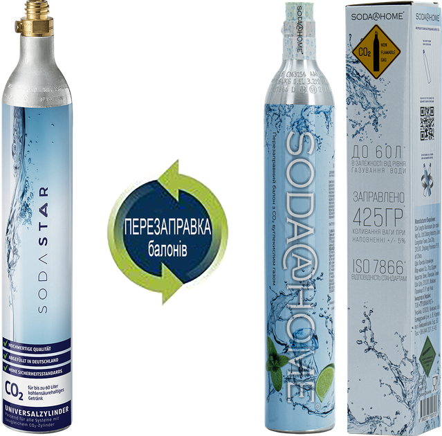 Заправка-обмен баллонов CO2 (425г) SODASTAR для аппаратов газирования воды, сифонов и содамейкеров СО2 - изображение 2