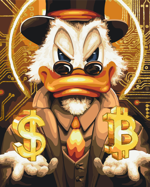 Картина по номерам "Скрудж Макдак" с красками металик (золото)Origami ...